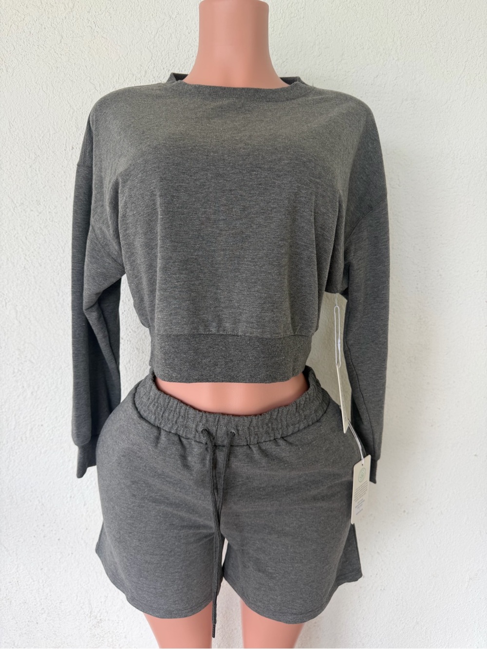 Women's Charcoal Gray Cropped Sweatshirt - Unbranded